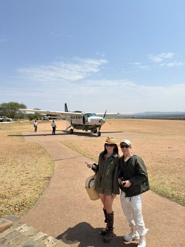 At the airstrip, on safari